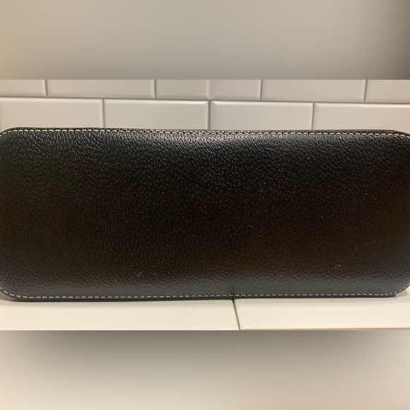 Kate Spade 2 Way Handbag W/ Shoulder Strap Black Leather Lined Contrast Stitch - Picture 3 of 7